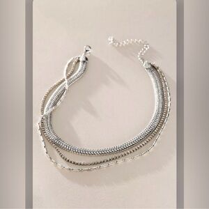 Free People Giselle Layered Silver Necklace